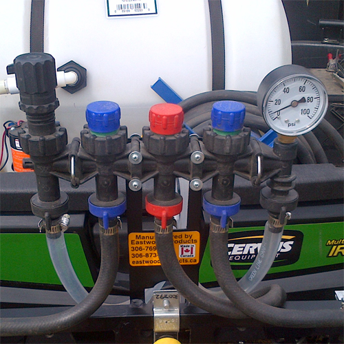 A Manifold for a Fire Suppression Sprayer.